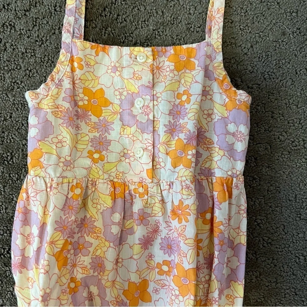 GAP Baby Floral Romper in Pink and Cream